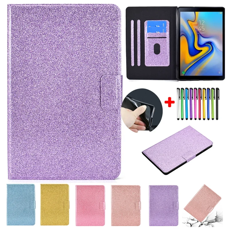 Pre kartu Samsung Tab A8 Case 2021 Tablet SM-X200 SM-X205 Pevné trblietky Coque pre Samsung Galaxy Tab A8 Case 10.5 '' Fold Funda + Pen