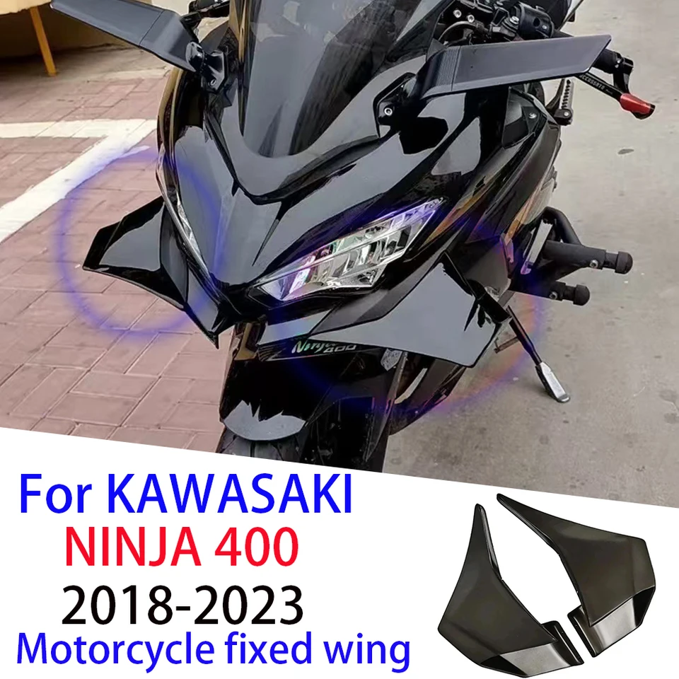 Pre Kawasaki Ninja 400 2018-2023 Motocykel Fixné veterné krídlo Ninja400 Bočné diely Aerodynamické príslušenstvo Krídla Spiler Winglet Spiler
