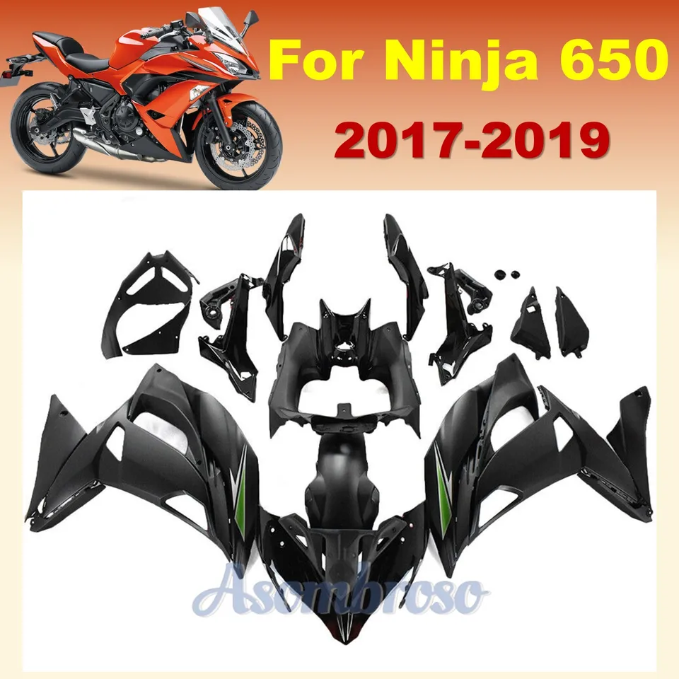 Pre Kawasaki Ninja 650 ER-6F 2017 2018 2019 Ninja650 Ninja650 Sporbike Mold Abs Plastic Matte Black Faquing Kit
