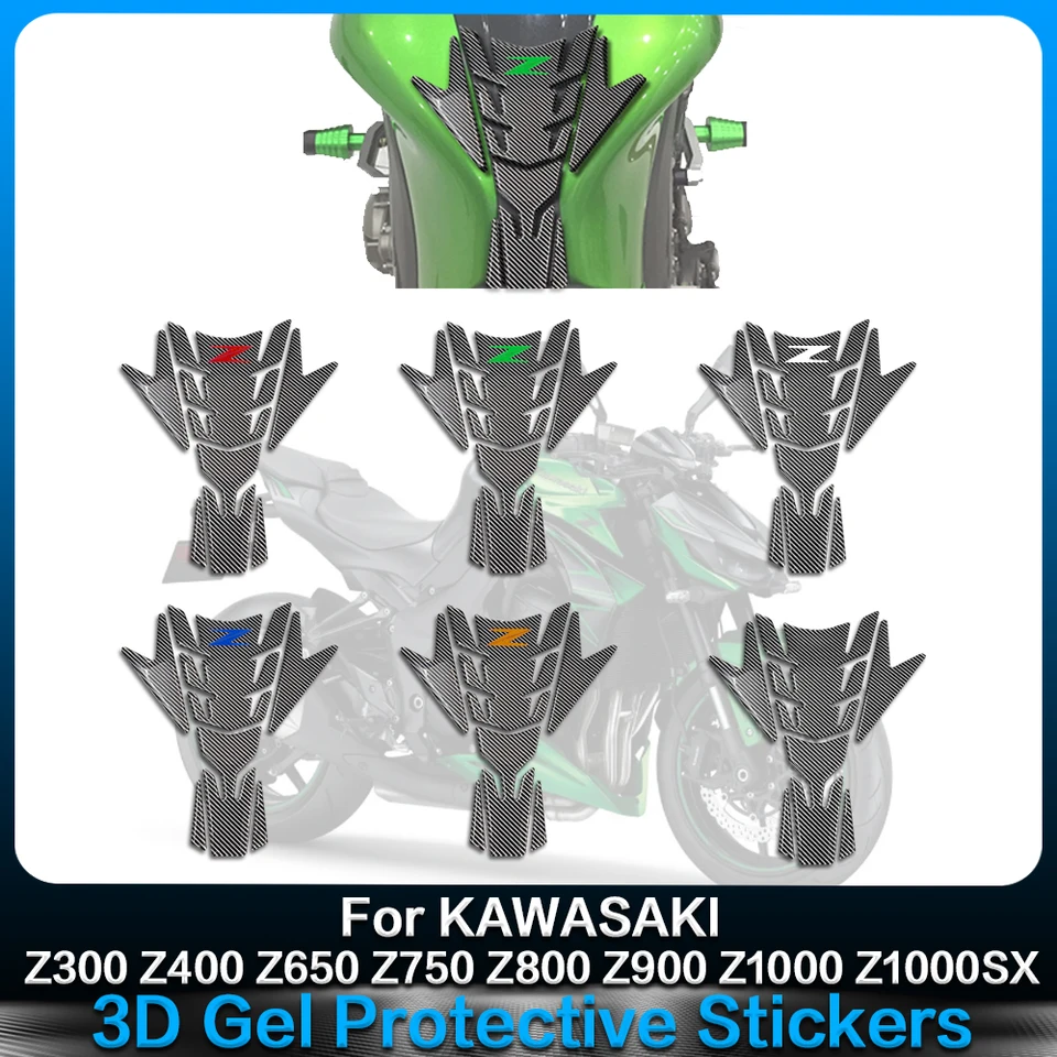 Pre Kawasaki Z250 Z300 Z400 Z650 Z750 Z800 Z900 Z1000 Z1000SX Palivová nádrž 3D GEL GEL OBRAZOVÉ NÁKLADNÉ NÁKLADY PALIKA PALIVA TUBY