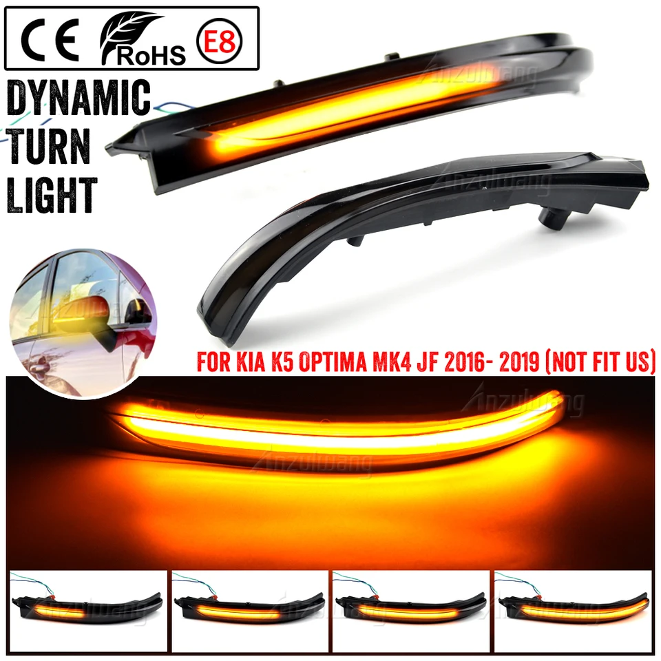 Pre Kia K5 Optima MK4 JF 2016 2017 2018 2019 Dynamic LED Blinker Bočné zrkadlo Marker Turn Signal Light Lamp