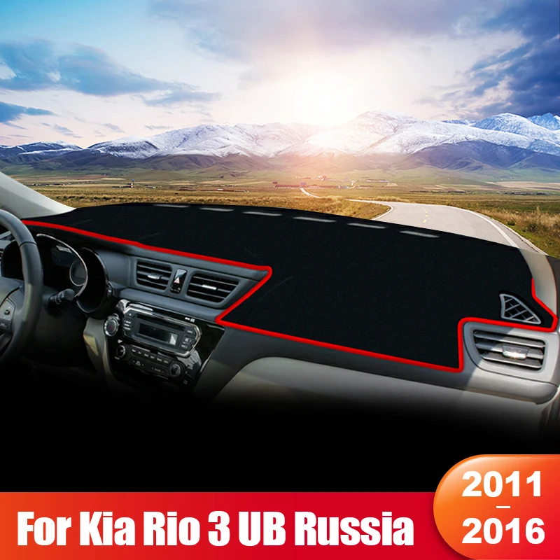 Pre Kia Rio 3 UB 2011 2012 2013 2014 2015 2016 Ruský model automobilový prístroj Sun Shade Cover Mat Mater Panel Pad Pad Príslušenstvo