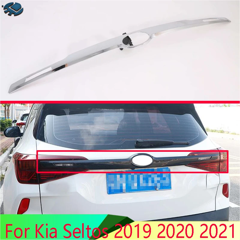 Pre Kia Seltos 2019 2020 2021 Automobilové príslušenstvo ABS Chrome Chrome Zadné zavádzacie dvere kmeň kmeňa veka TRICK TRISK TACHTATE Ozdob