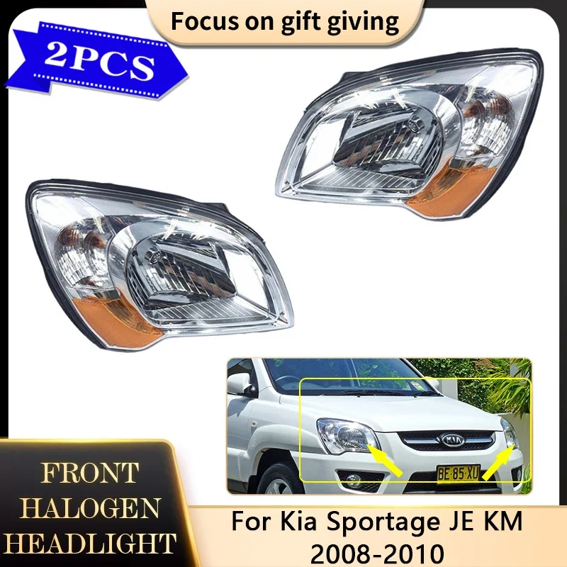 Pre Kia Sportage 2 Je KM 2008 2009 2010 Zostava predného svetlometu Halogén Halgén Hmlová žiarovka Čistá šošovka