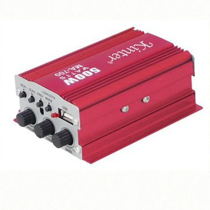 Pre Kinter MA-700 Automatické auto 2 kanály Audio zosilňovač podporuje vstup USB MP3 FM s diaľkovým ovládaním pre motocyklové lode automobilu