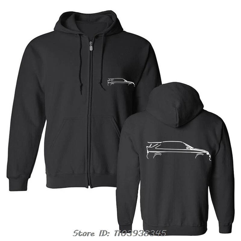 Pre klasický eskort Cosworth Car Pullover Hoodie Unisex Tops Tops Nadmerné streetwear bavlnené zips -up bunda grafická mikina mikiny