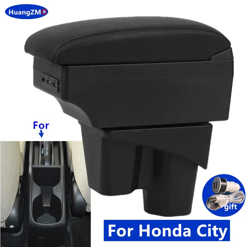 Pre krabicu na lakťové opierky Honda pre Honda New City Car lakťová lakťová škatuľka Interiér vyhradený dodatočný úložný priestor pre úložné boxy