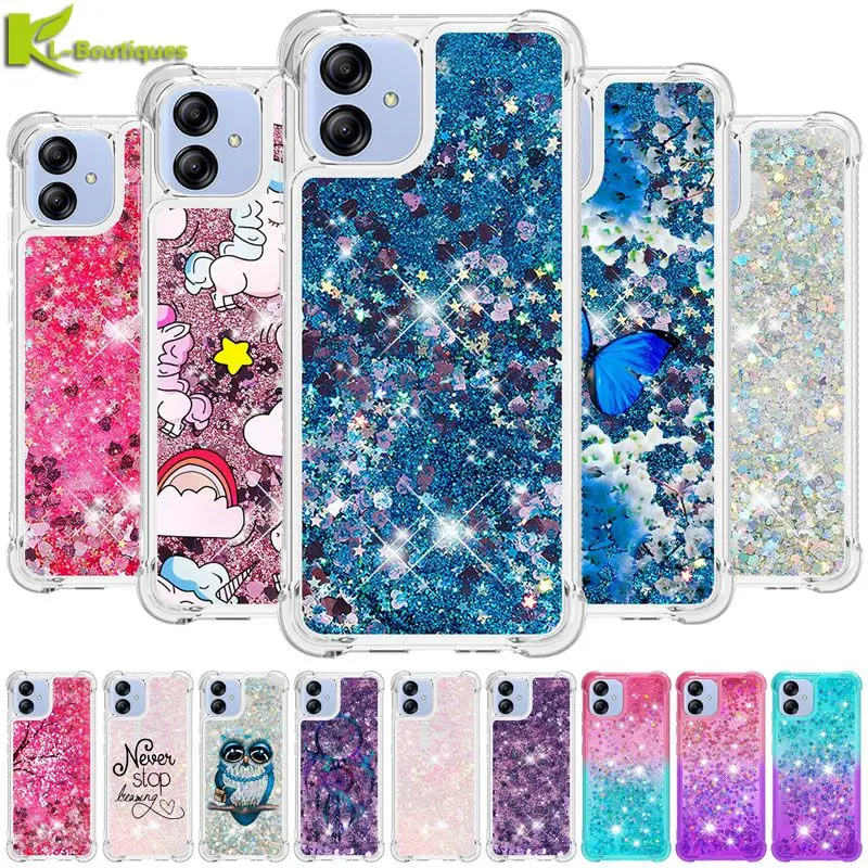 Pre kryt Samsung Galaxy A04 Case Quicksand Dynamic Liquid Case pre spoločnosť Samsung A 04 A04E A04S SM-A045F A047F A042F Fundas Phone Case Fundas