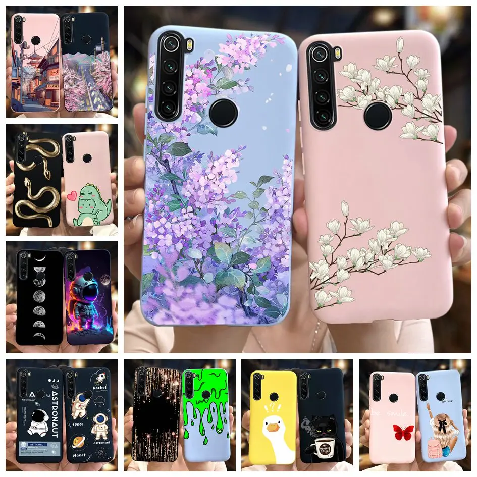 Pre kryt telefónu Xiaomi Redmi Poznámka 8 8T Populárny kvet Slim Soft Silikone Coque pre Xiaomi Redmi Note 8 Pro Note8 8 T Fundas