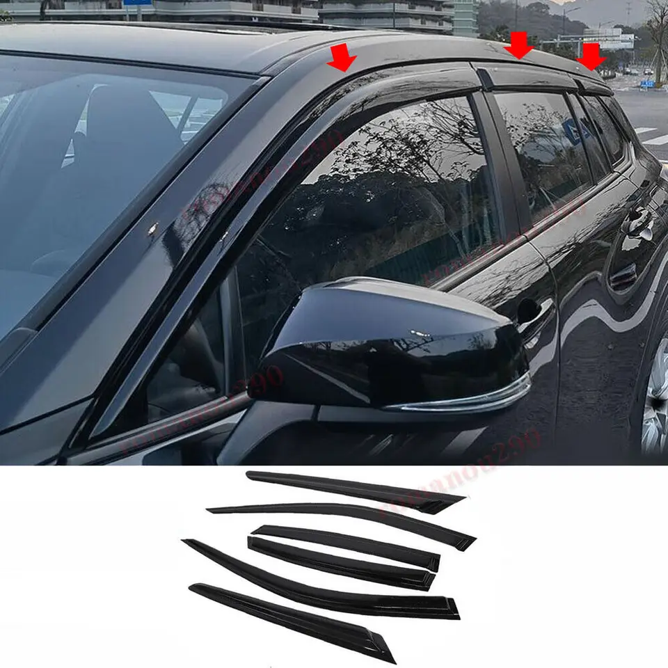 Pre kríž Toyota Corolla 2022 čierne okenné priezor odtiene odtiene slnečné dažďové stráž 6ks