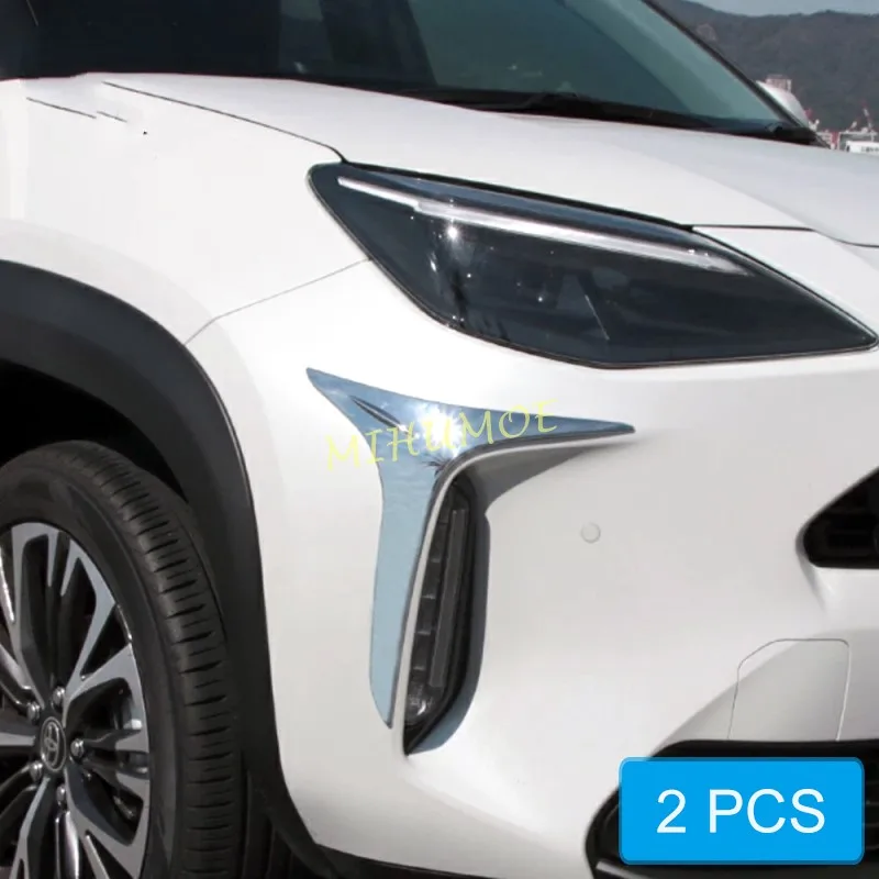 Pre kríž Toyota Yaris 2021 2022 2023 2024 2025 Chrome predný nárazník hmlová hmlová žiarovka Cover Cover exteriérové ​​príslušenstvo
