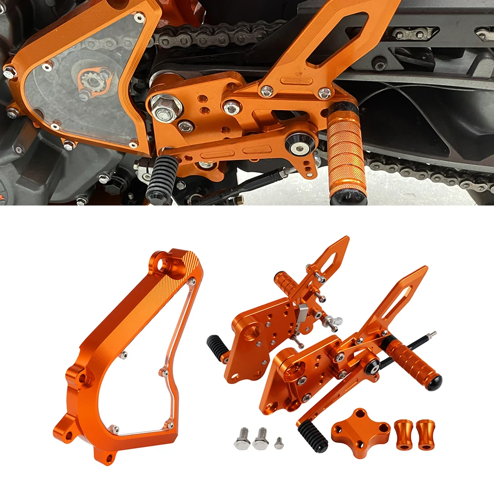 Pre KTM Duke 390 250 2018-2023 2022 2021 Chránič reťazca Saver Priestreck Ochranné nastaviteľné zadné nohy Footpeg Foot Res Zrelé kolíky