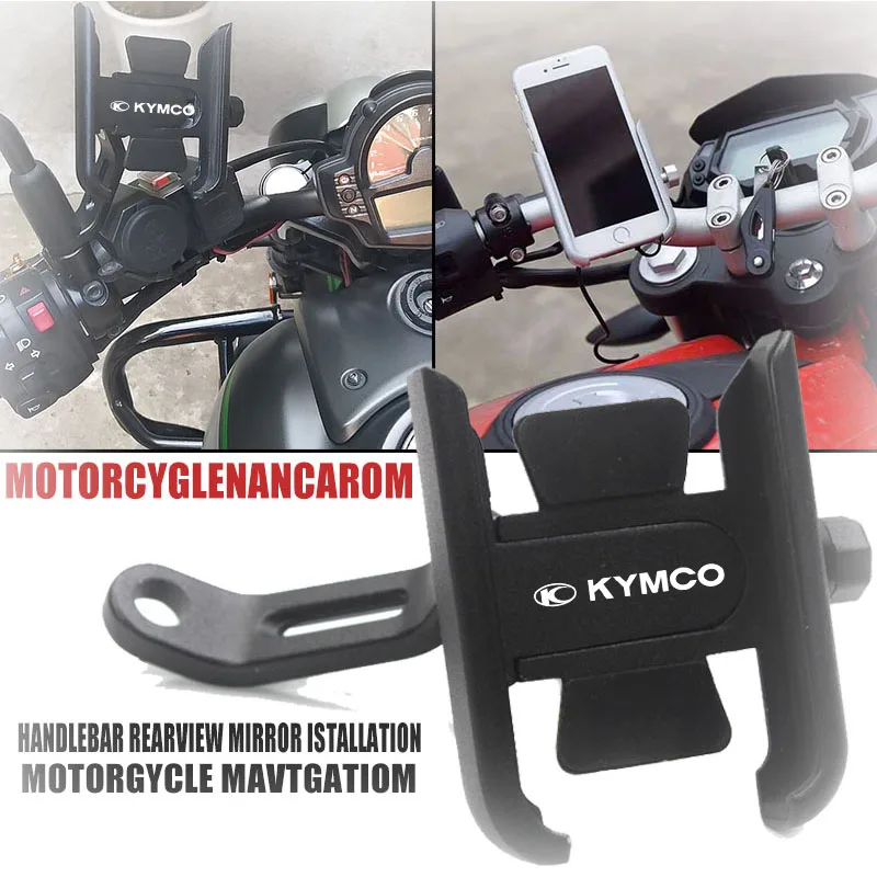 Pre Kymco Downtown Nikita GDink KXCT People S Racing S G150 Motocyklové riadidlá Mirror Mirror Držiteľ mobilných telefónov GPS stánok GPS