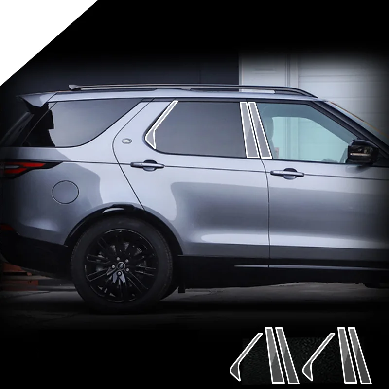 Pre Land Rover Discovery 5 2017-2023 TPU TRUSPArent Film Exteriér okná BC Center Pillar Strips