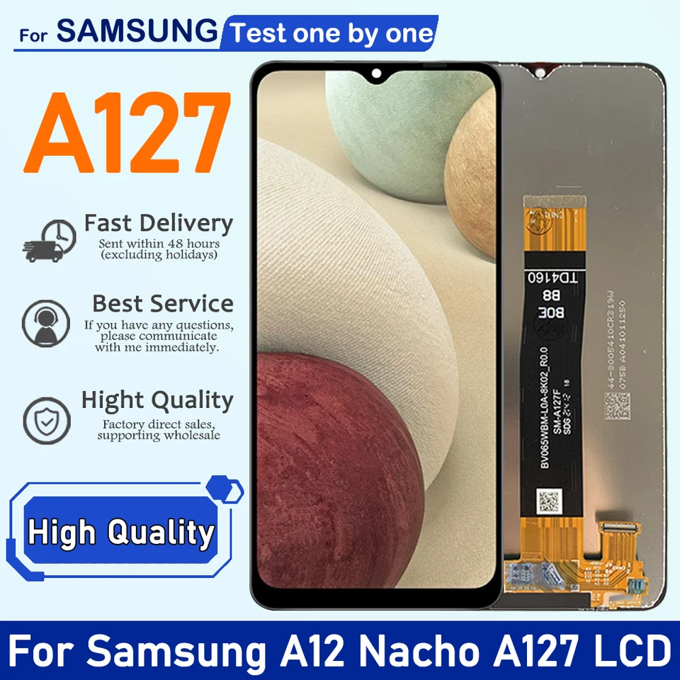 Pre LCD displej Samsung A12 NACHO A127 s zostavou digitalizátora obrazovky dotykového panela pre Samsung A127F, A127M, A127U LCD