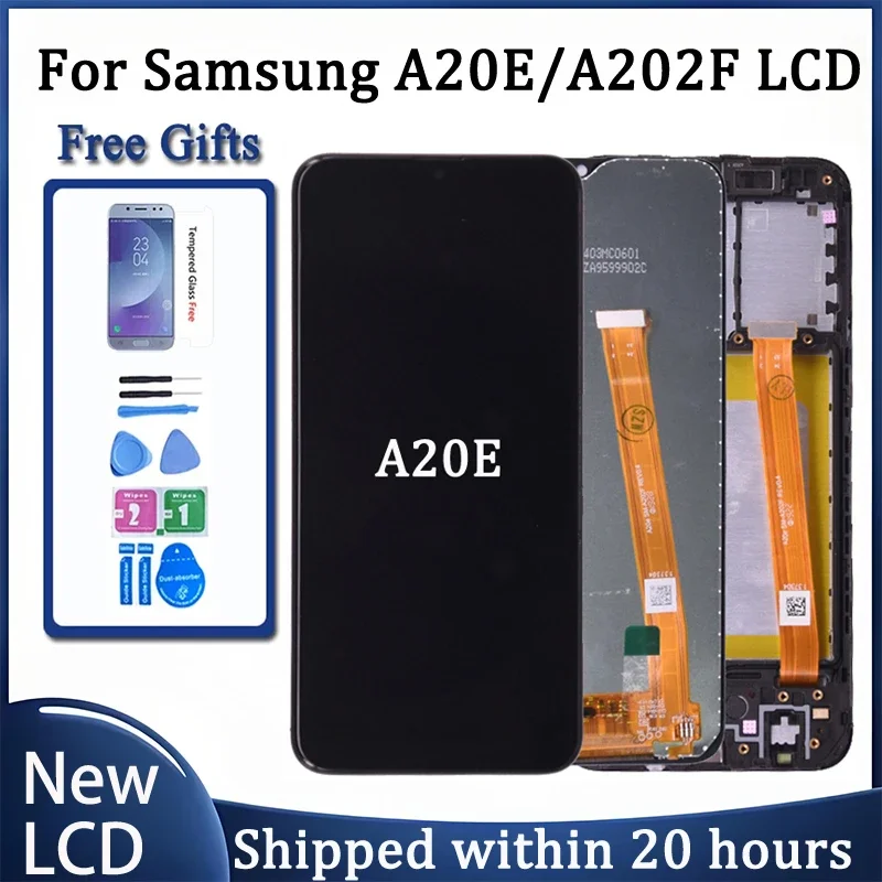 Pre LCD displej Samsung A20E A202 A202F s zostavou digitalizátora dotykovej obrazovky Nahraďte obrazovku Samsung A20E LCD