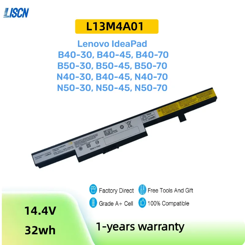 Pre Lenovo L13M4A01 B50-70 B40-70 B50-30 B50-45 B40-30 B50 N40 N40-70 L13L4A01 L13S4A01 2200 mAh laptop batérie 14.4V 32W