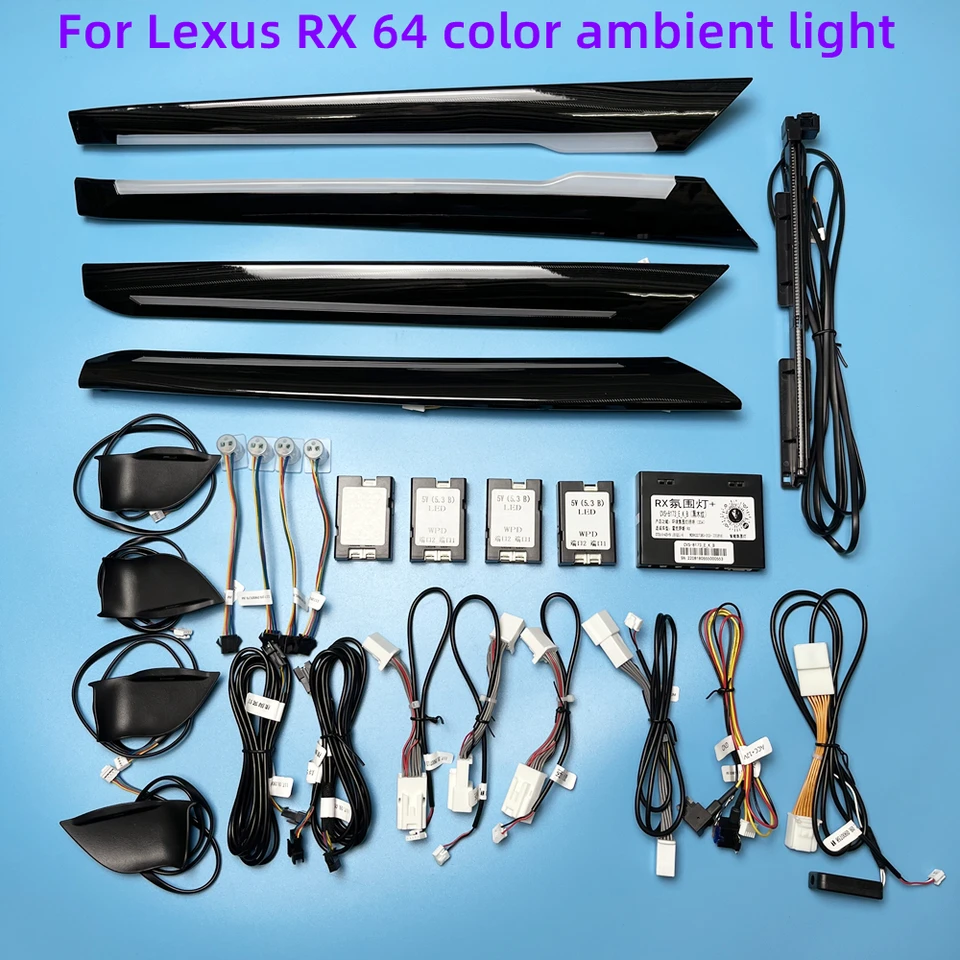 Pre LEXUS RX 64 FARBOL LED LED LED LIGHT -LIGHT, Sprievodca svetlomodným pruhom dverí, Modifikácia interiérovej atmosféry, pôvodná inštalácia