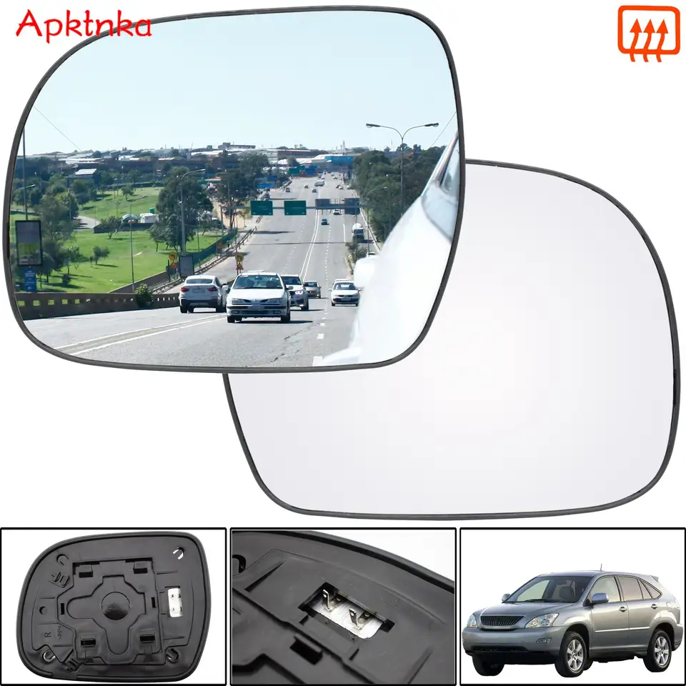 Pre Lexus RX300 RX350 RX400 RX400H 2003 - 2008 Toyota Hilux 2005 - 2010 Pravé bočné zrkadlo sklo Zahrievané Zadné zobrazenie Zadná doska