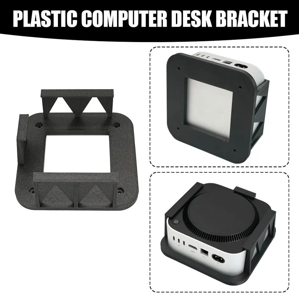 Pre Mac Mini M4/M4 Pro 2024 Nedostatok počítačového stojanu Plastové výrobky Stand Desktop Comber 3D tlač pod prístupom U3N2