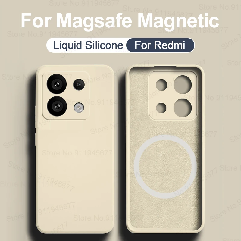 Pre magnetické kvapaliny MagSafe pre puzdrá silikónu pre Xiaomi Redmi Poznámka 13 12 11 10 Pro Plus 5G bezdrôtové nabíjacie príslušenstvo telefónu
