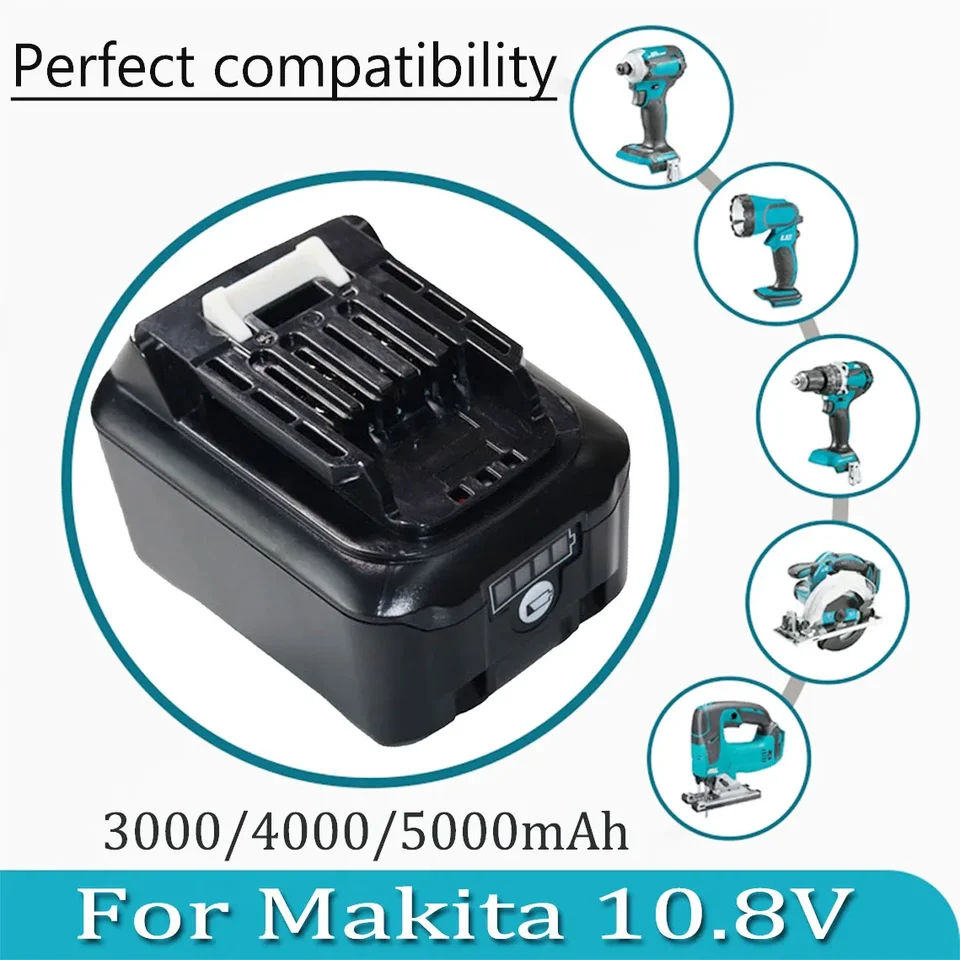 Pre Makita 10,8 V 3,0/4,0/5.0AH Li-Ion Battery BL1021B BL1041B BL1015B BL1020B BL1040B DC10WD bezdrôtové elektrické náradie