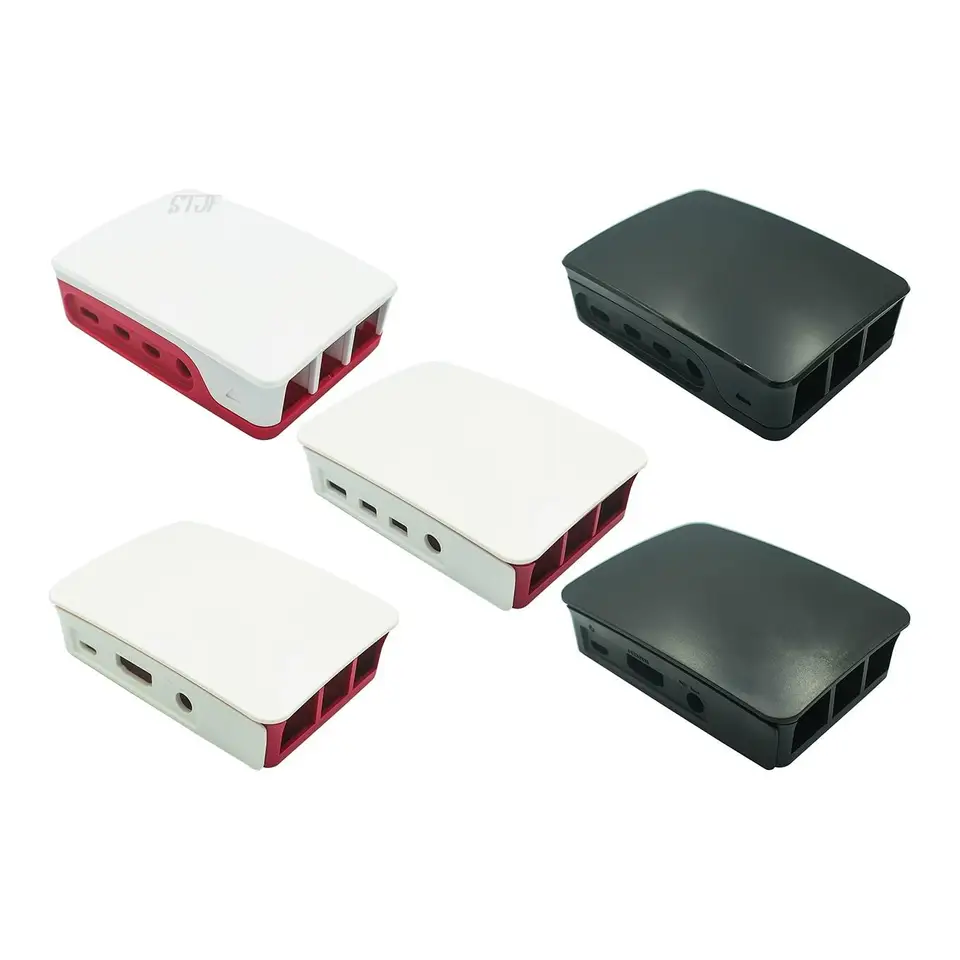 Pre maliny pi 3 4 Model B ABS Plastová plastová skrinka biela škrupina klasický dizajn s ventilátorom s chladičom pre Raspberry Pi 3 4