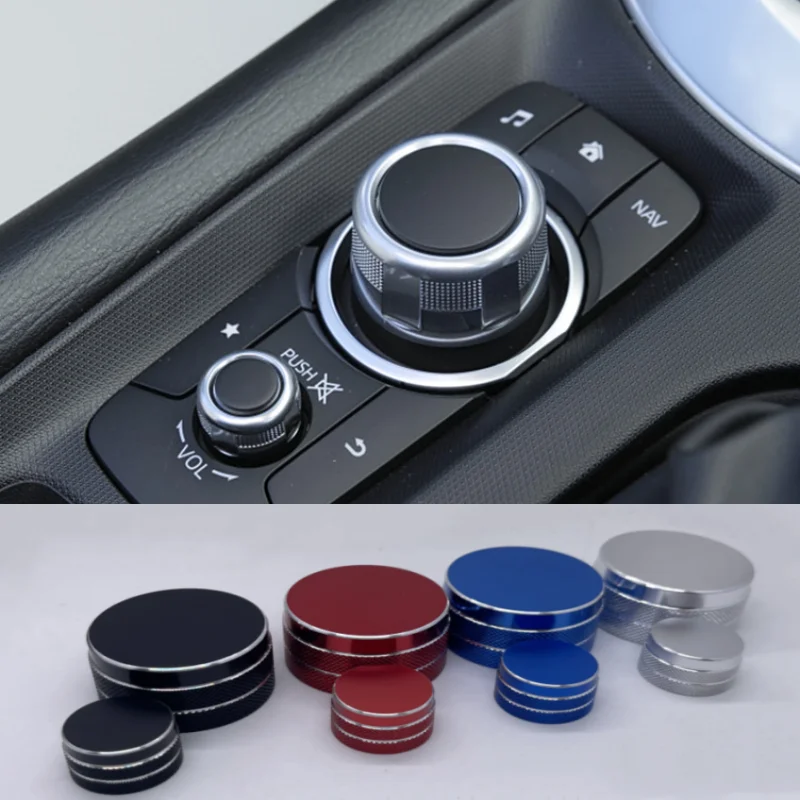 Pre Mazda 2015 2016 2019 2020 Mazda Demio 2 Centrum automobilu Multimediálne menu Pieseň Objem Pieseň Úprava Knob Dekoratívny prsteň Alumi