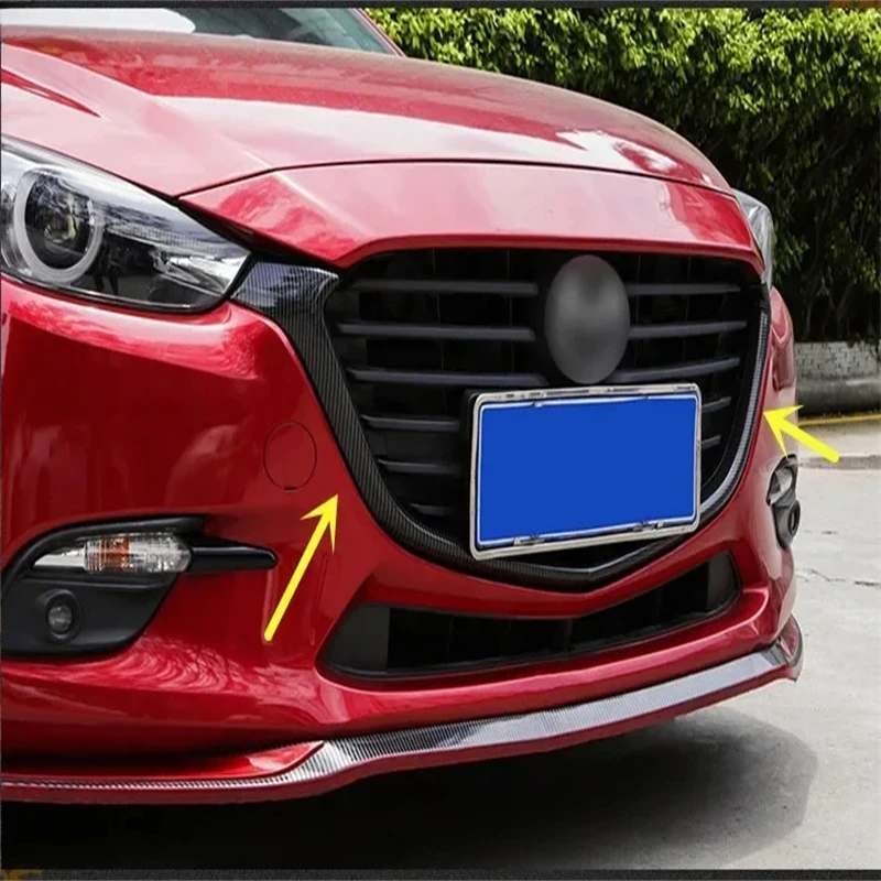 Pre Mazda 3 Axela 2017-2019 Vysokokvalitný predný mriežkový chróm ABS Dekoratívny prúžk proti štrbine ochrana automobilových príslušenstiev