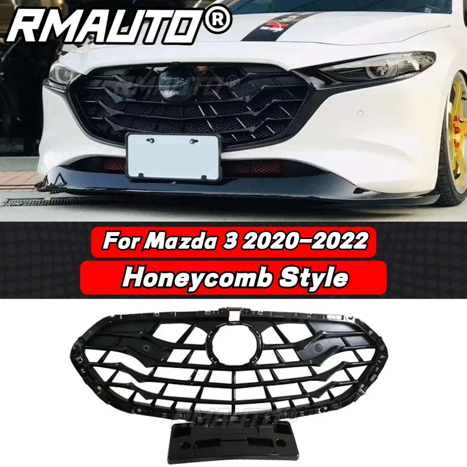 Pre Mazda 3 Axela 2020-2022 JDM pretekársky gril predný nárazník mriežka Honeycomb sieť