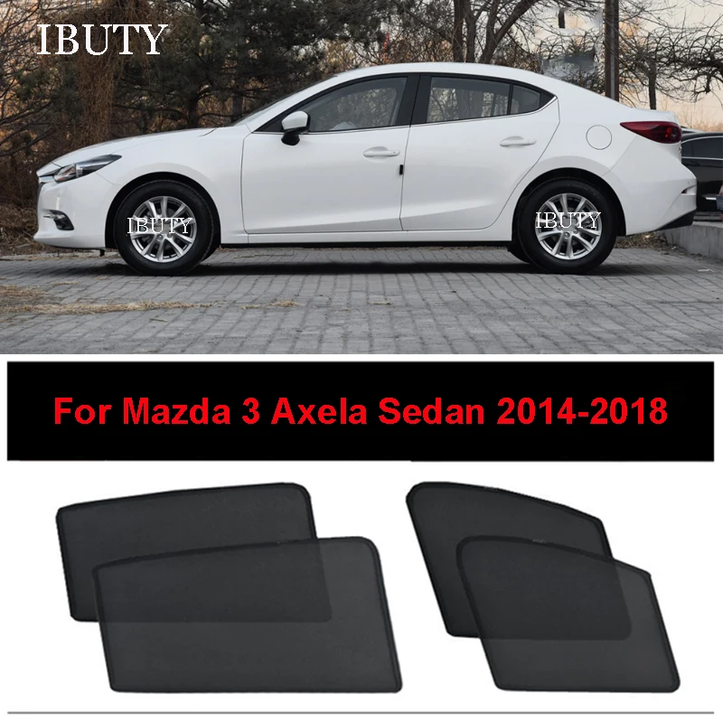 Pre Mazda 3 Axela Sedan 2014 2015 2016 2017 2018 Custom Auto Sunshade Priečková sieťová sieťová opona Bočné okno Slnko UV Heat Sunshield