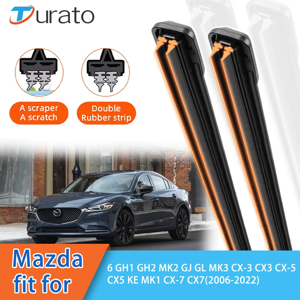 Pre Mazda 6 GH1 GH2 MK2 GJ GL Mazda6 CX-3 CX-5 CX-7 CX7 predné stierače predného skla Dvojitý gumový stiera