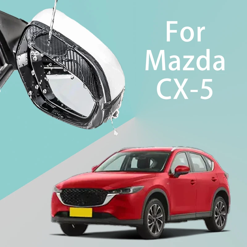 Pre Mazda CX-5 CAR CARVIEW ZRUHA Zrkadlo Dážď Zhruba Zhustá textúra Textúry uhlíkových vlákien Spätné zrkadlo Rain Brow Brow