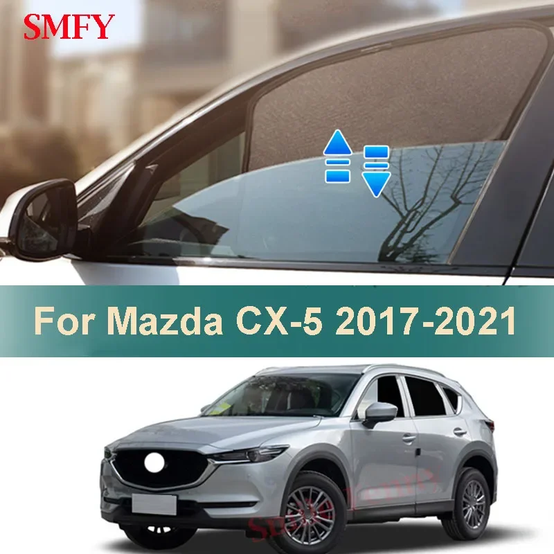 Pre Mazda CX 5 CX5 2017-2025 Magnetické auto Sunshade Bočné okno Sun Shady Shader Prieškový priezvisko Zadné sklo Ráme Závesné záclony
