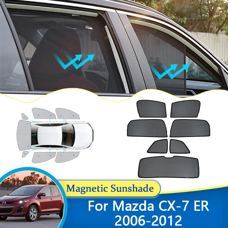 Pre Mazda CX-7 ER 2006 2007 2008 2009 2010 2011 2012 Magnetická slnečná slnečná slnečná sieť Čistá sieť predné zadné okno Sun Shields Shields