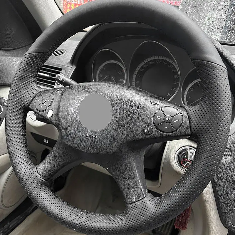 Pre Mercedes Benz C Class W204 2007 2008 2009 2011 2011 Cover Interiérový kryt volantu Perforovaný mikrovlákt