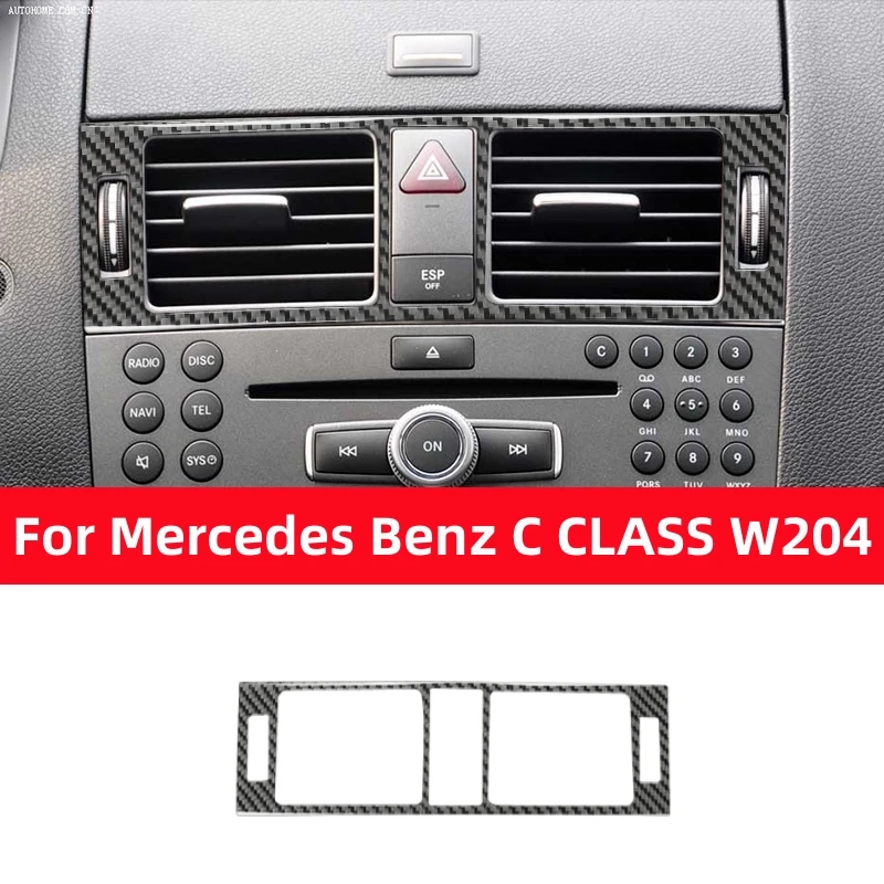 Pre Mercedes Benz C Class W204 2007-2013 Nálepka uhlíkové vlákno automobilový prístroj Centrálne vzduchové výstup