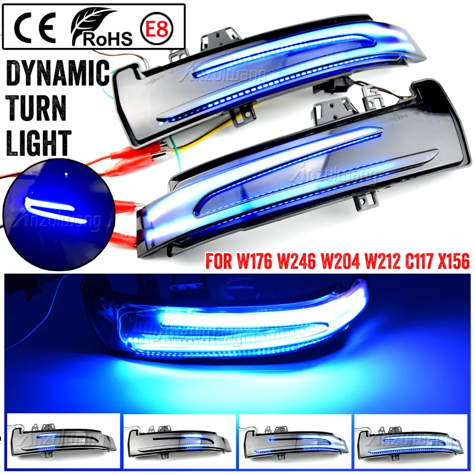 Pre Mercedes Benz C Class W204 S204 2007-2014 C300 Viano Vito W639 LED DYNAMICKÁ TUROVÁ SIGNAL SIGMILNA STRAVNÉ Zrkadlo Indikátor Blinker