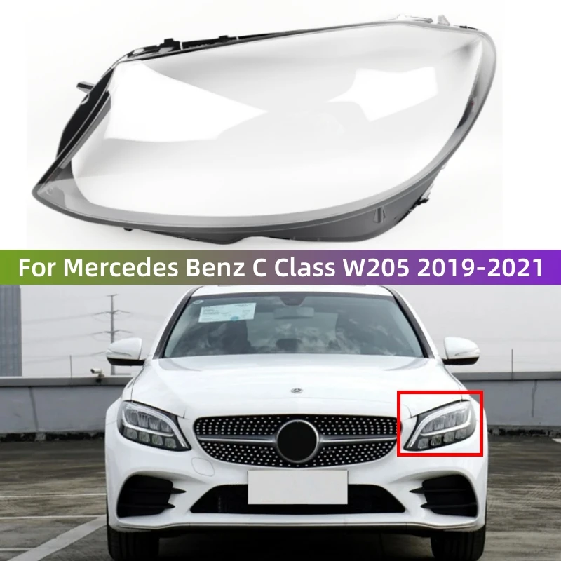 Pre Mercedes Benz C Class W205 2019 2020 2021 C180 C200 C260L C280 C300 Svetlá automobilu Transparentné PC Materiál PC PREDNÁ LAMP