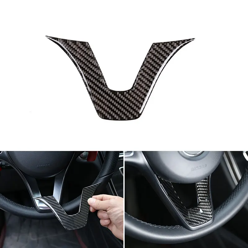 Pre Mercedes Benz C GLC Class W205 X253 2016 2017 2018 2018 Carbonické vlákno U Tvarový kryt panela volantu