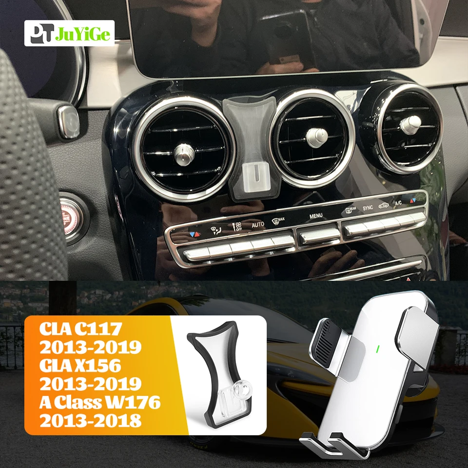 Pre Mercedes Benz CLA GLA C117 X156 2013-2019 Trieda W176 2013-2018 automobilový telefón Solárny bezdrôtový nabíjanie GROSMAT