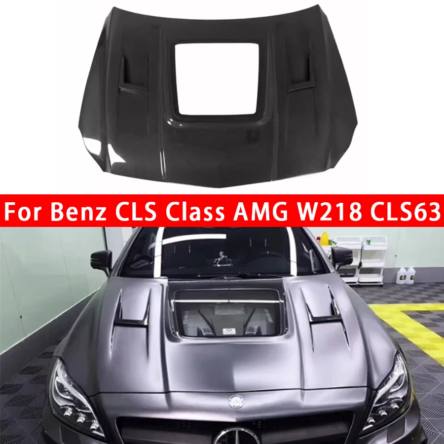 Pre Mercedes Benz CLS trieda W218 AMG CLS63 uhlíkové vlákno krycí kryt kapucňu automobil s kapucňou Hood Cover Body Súprava tela