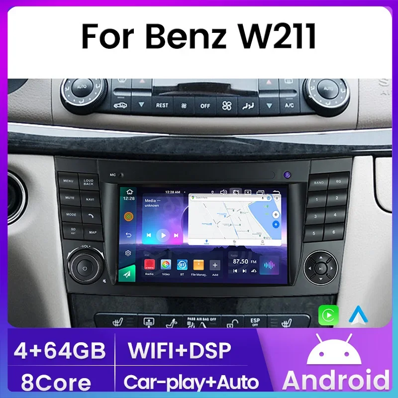 Pre Mercedes Benz E Class W211 W219 E200 E220 E300 E350 E240 E280 CLS Trieda Intelligent System Android 14 1 Din Car Radio Radio
