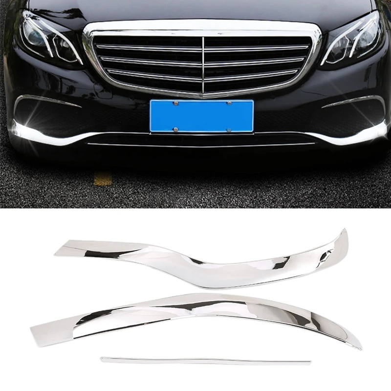 pre Mercedes Benz E Class W213 2016-2019 Chrome ABS Predný nárazník Spojler Spojlery SPOiler Dekoratívny obal