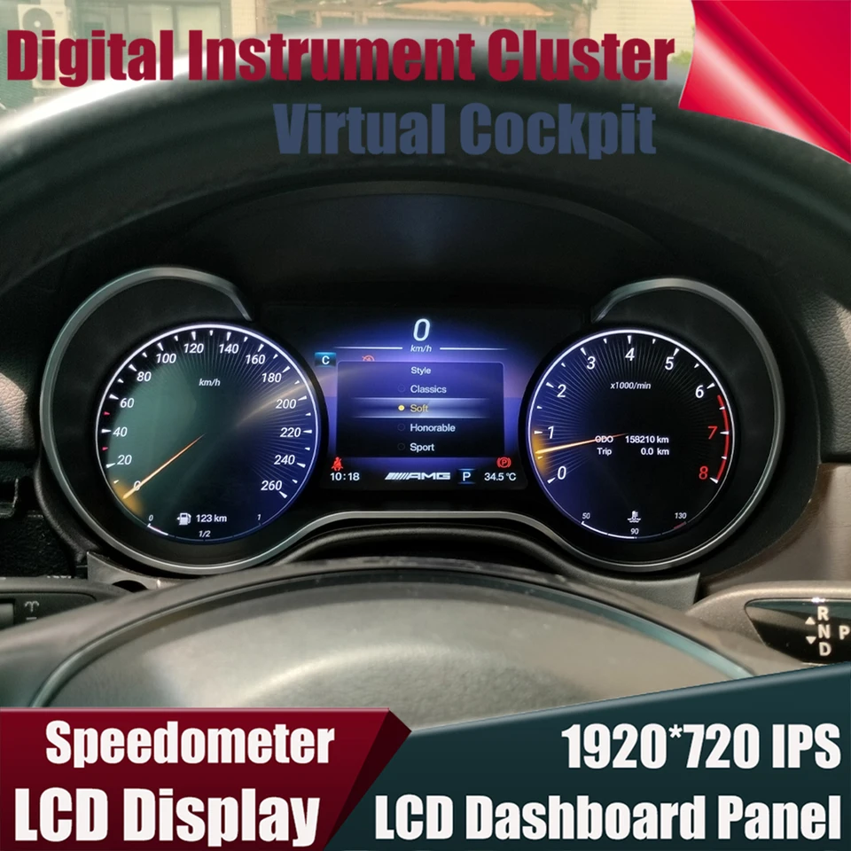 Pre Mercedes Benz GLE/GLS/ML/GL/R/G-Glass W164 X164 W166 X166 W251 W463 Digitálny prístrojový klaster Virtuálny rýchlomer kokpitu