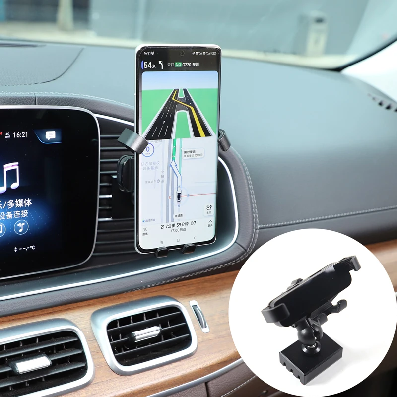 Pre Mercedes-Benz GLE GLS W167 X167 2020-2023 Hliníková zliatina navigácie automobilov Pravá strana Držiak mobilného telefónu navigácie GPS navigácia