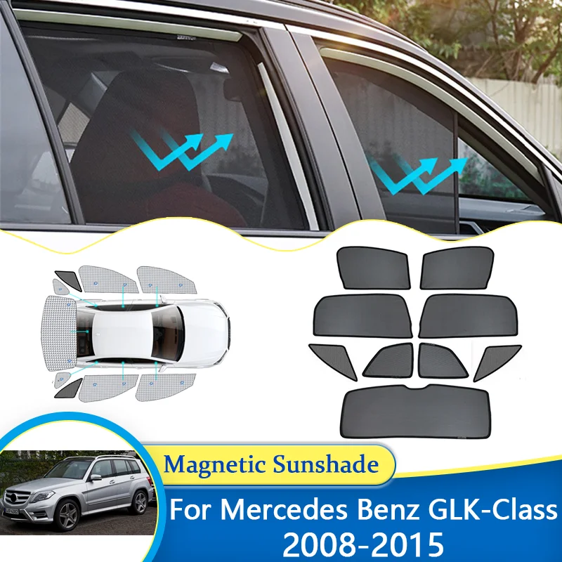 Pre Mercedes Benz Glk trieda X204 2008 ~ 2015 Magnetická slnečná slnečná slnečná blokovanie blokovania záclonu súkromia Shading Sunshade Car Auto Party príslušenstvo