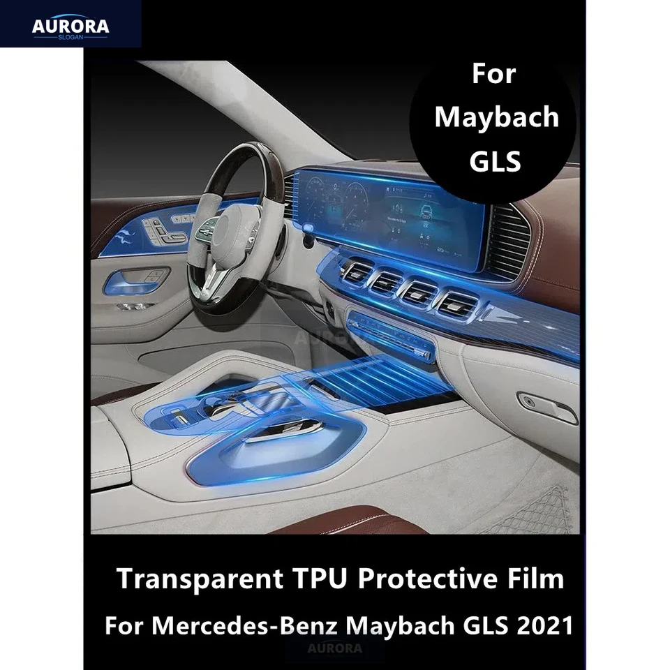 Pre Mercedes-Benz Maybach GLS 2021 CAR CONTER Center Transparent TPU Protective Film Anti-Scratch Accessories Repit