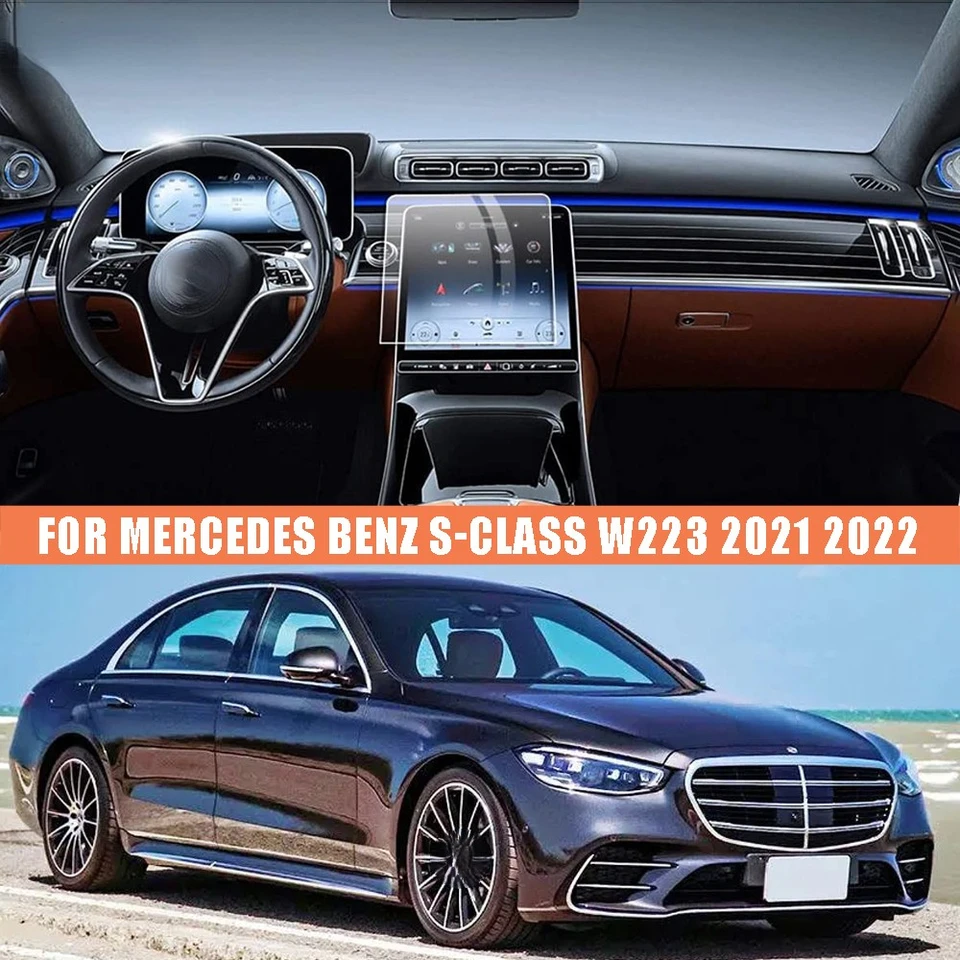 Pre Mercedes Benz S trieda W223 2021 2022 12,8 palca navigačný prístrojový panel navigačného panela LCD Screted Glass Glass Ochranný film
