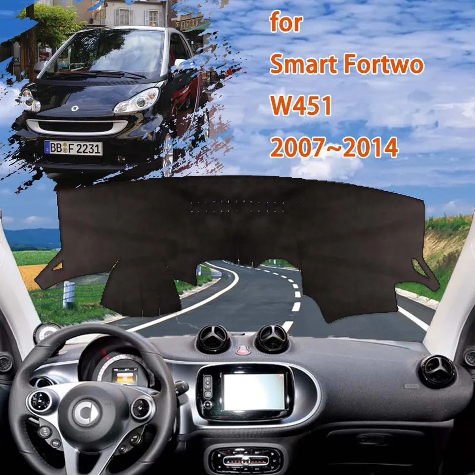 pre Mercedes Benz Smart Fortwo W451 2007 ~ 2014 Chráňte príslušenstvo automobilu Padný panel Sunshade Dashmat Dashmat Carpet Anti-Dirty Crante